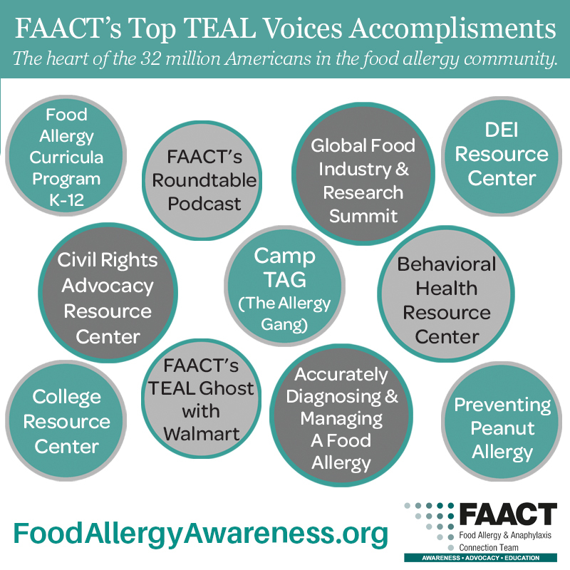 FAACT's Top 10 TEAL Voices Accomplishments Graphic